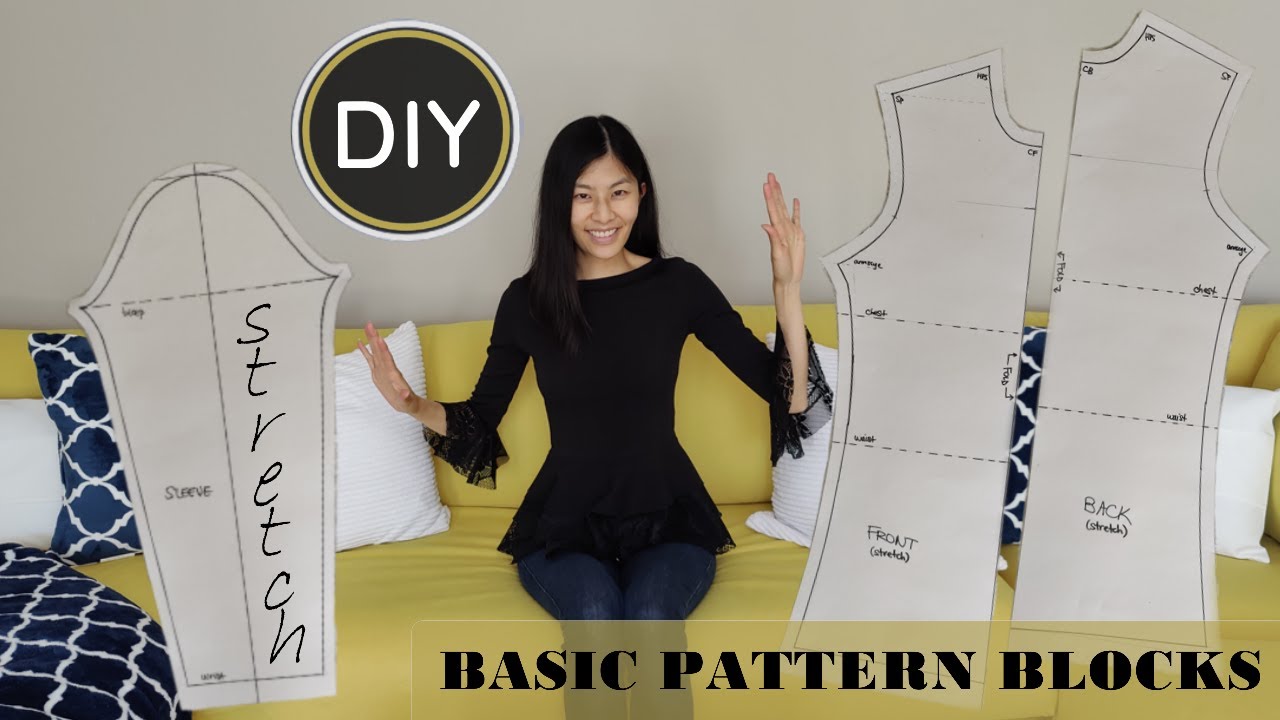 Beginner: How to Draft Basic Bodice + Sleeve Blocks (stretch edition)