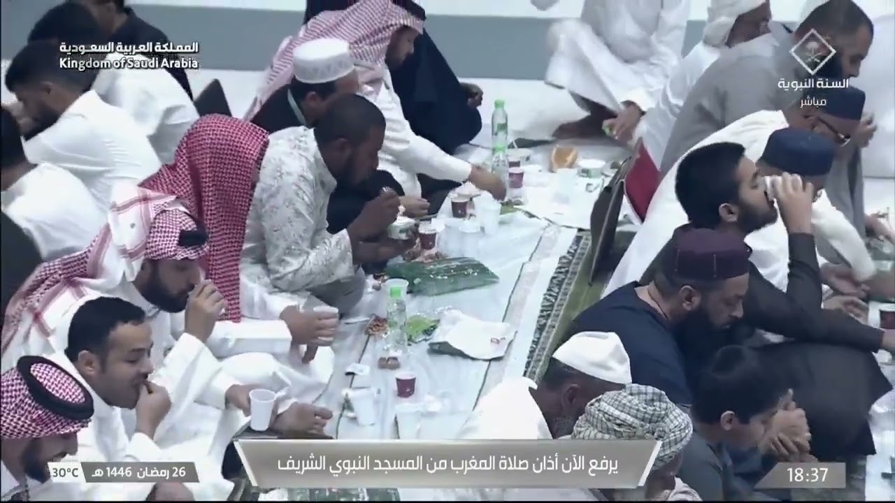 اذان المغرب لِيوم الأربعاء 26 رمضان 1446هـ من #المسجد_النبوي للمؤذن مهدي بري