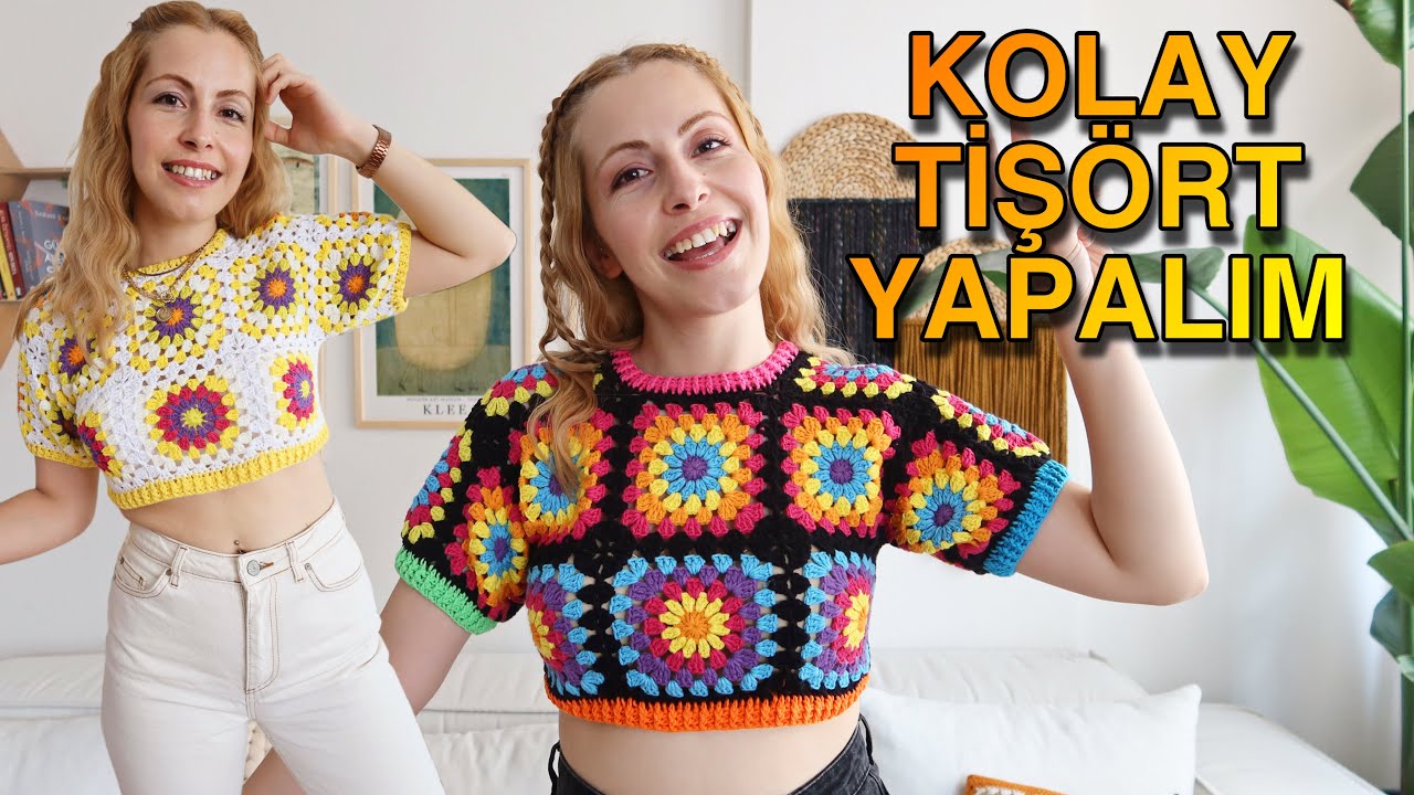 TREND ALARMI 🤩 | PARÇA İPLERLE KOLAY TİŞÖRT YAPALIM | Crochet Crop Top | Diy