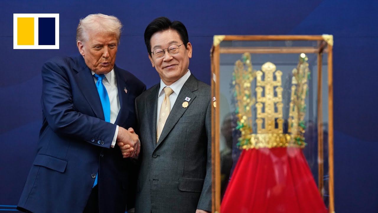 Trump gifted gold crown in South Korea