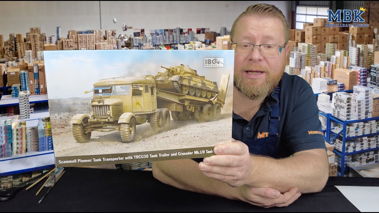MBK packt aus #1108 - 1:72 Scammell Tank Transporter w/Tank Trailer & Crusader Tank (IBG 72106)