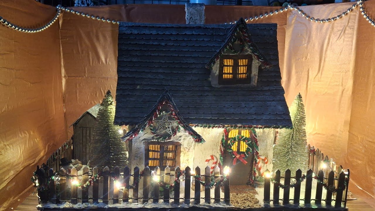 Christmas house made from cardboard christmas crafty collaboration 2024