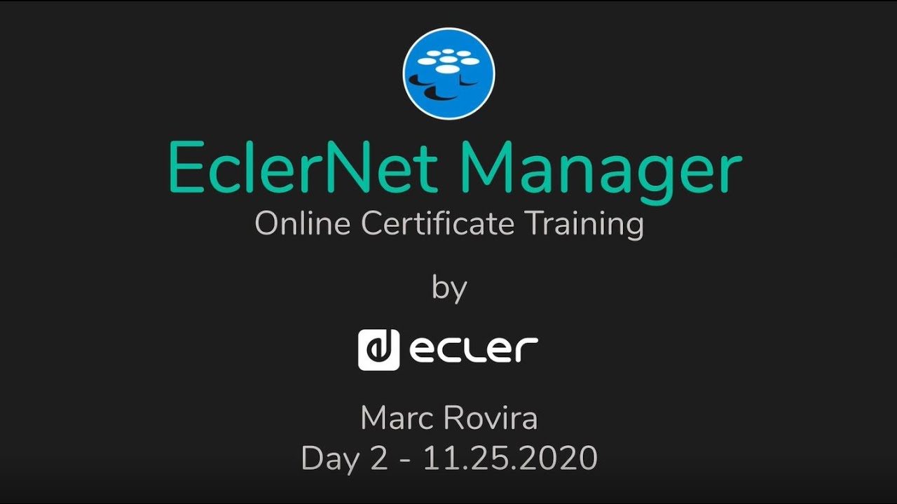 EclerNet Manager: online certificate Part 2