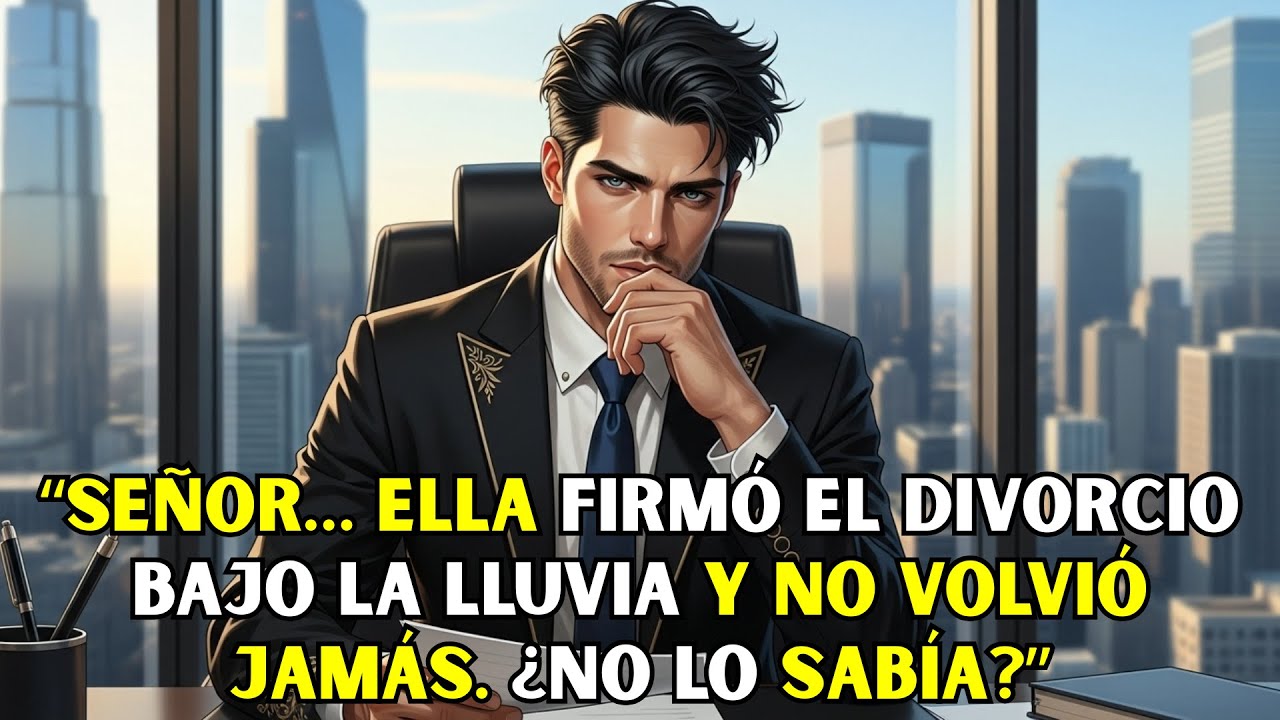 “Señor… ella firmó el divorcio bajo la lluvia y no volvió jamás. ¿No lo sabía?”