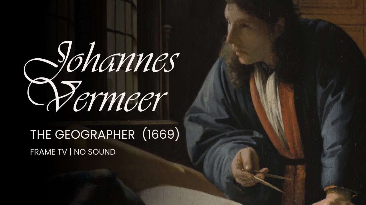 1 hour of Vermeer : The Geographer | 4K Static Art for Frame TV | No Music  | 16:9 virtual gallery