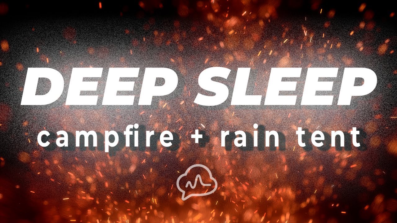 Campfire in a Cozy Rain Tent 🔥🌧️ Deep Sleep (12 Hours, Black Screen)