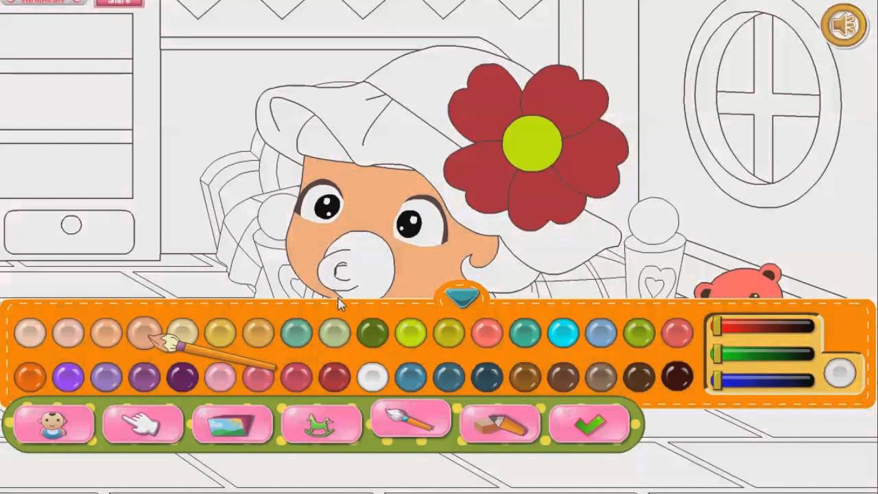 Happy Baby Coloring - Free mobile Coloring Game Tutorial for funny little ladies and boys