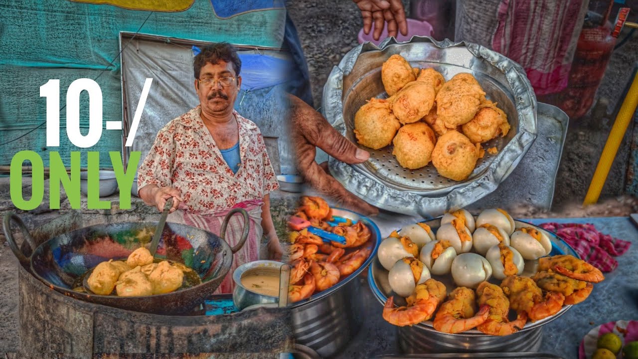 Old man Selling Egg Chop & Prawn Chop | Famous Street Food In Bhubaneswar #food #vlog #foodie
