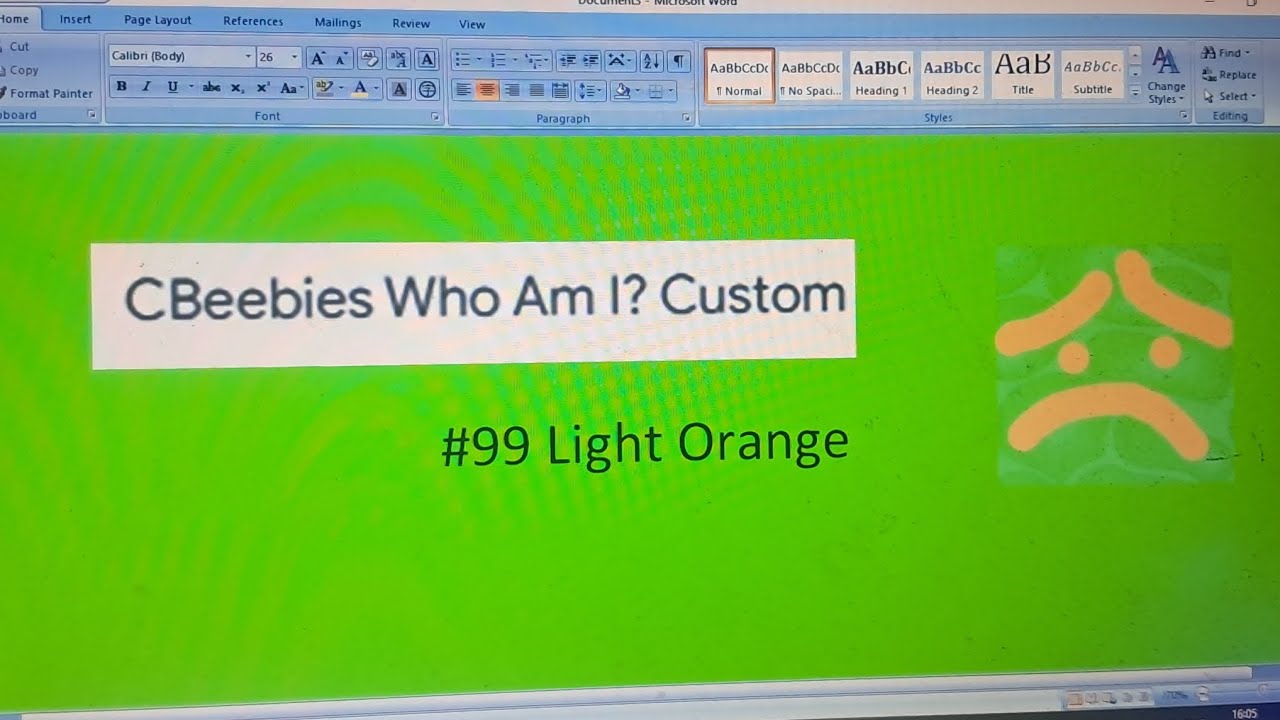 Cbeebies Who Am I? Custom #99 (Light Orange)