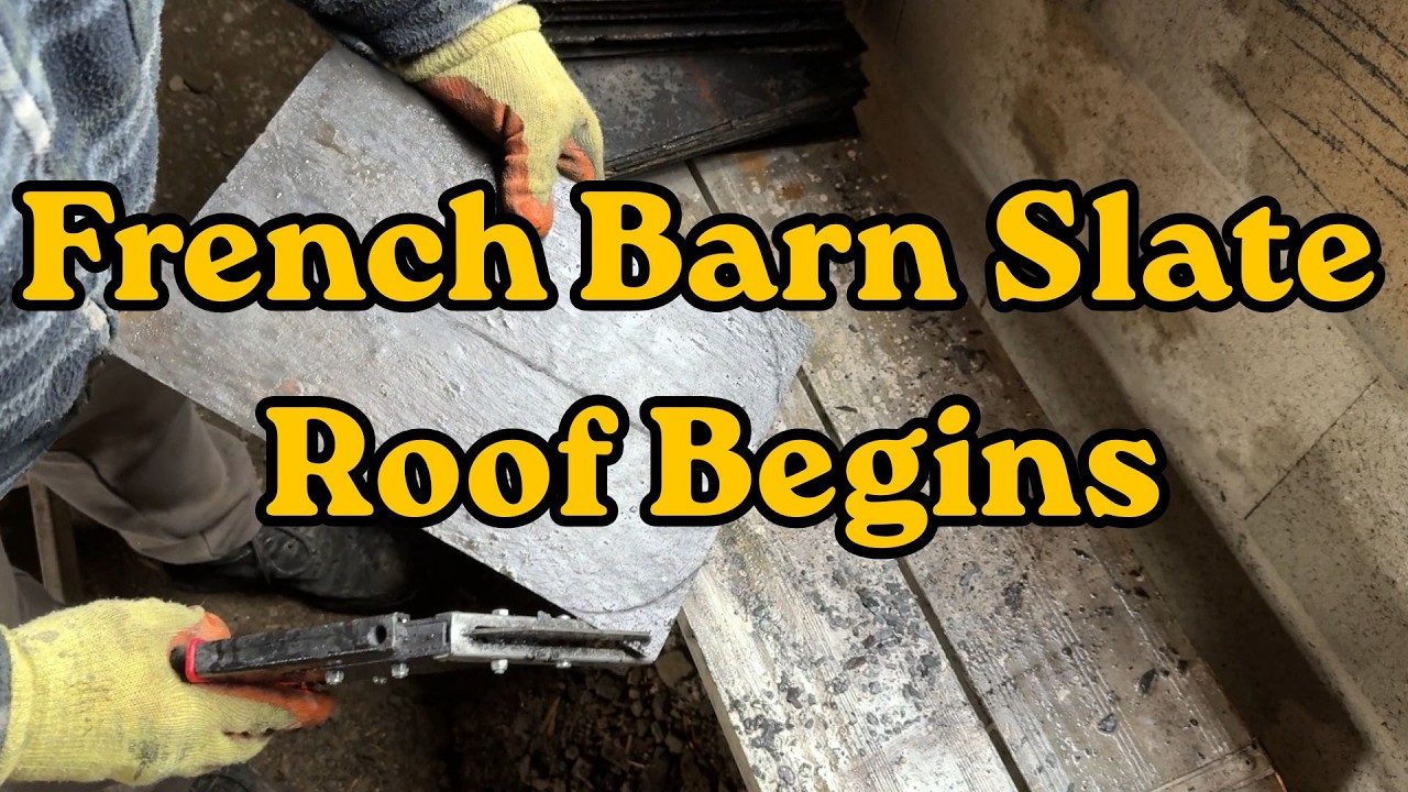 French Barn Slate Roof Begins #barnrenovation #slateroof #barnconversion #frenchbarns