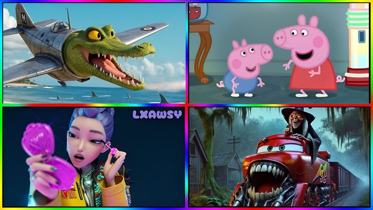 🚀🚀Peppa Pig ExE🆚Bombardiro Crocodilo🆚Kpop Demon Hunter 🆚McQueen 🎶🎶Tiles Hop