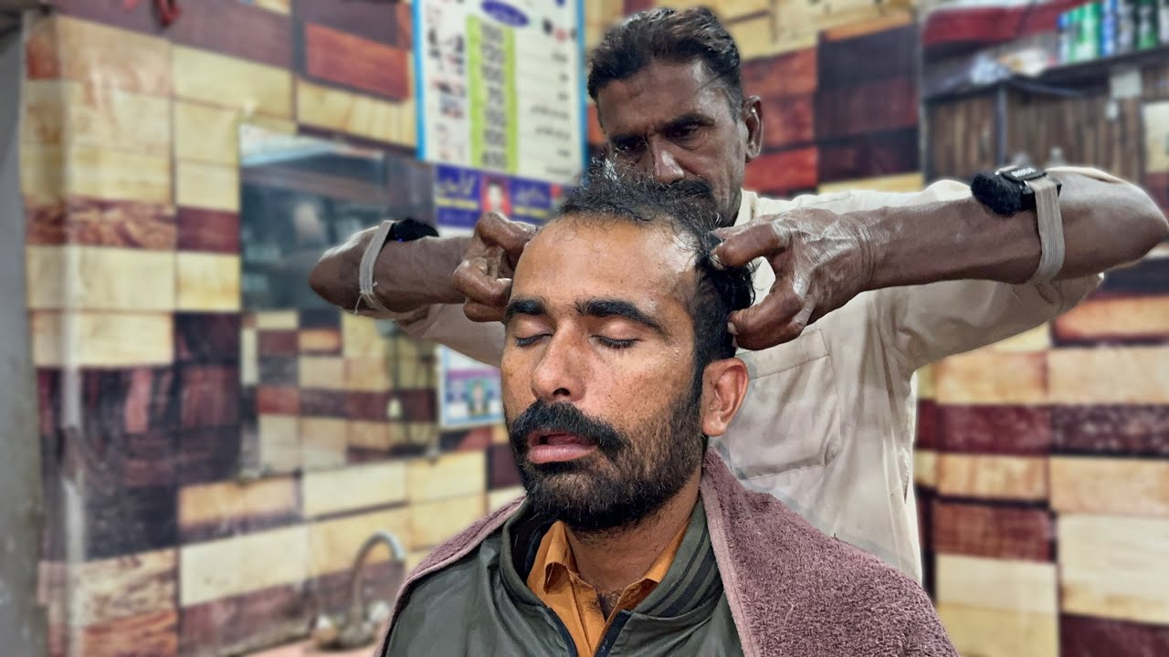 Pakistani Barber Chacha Multani | Deep Head Massage ASMR 💆‍♂️ #asmr 