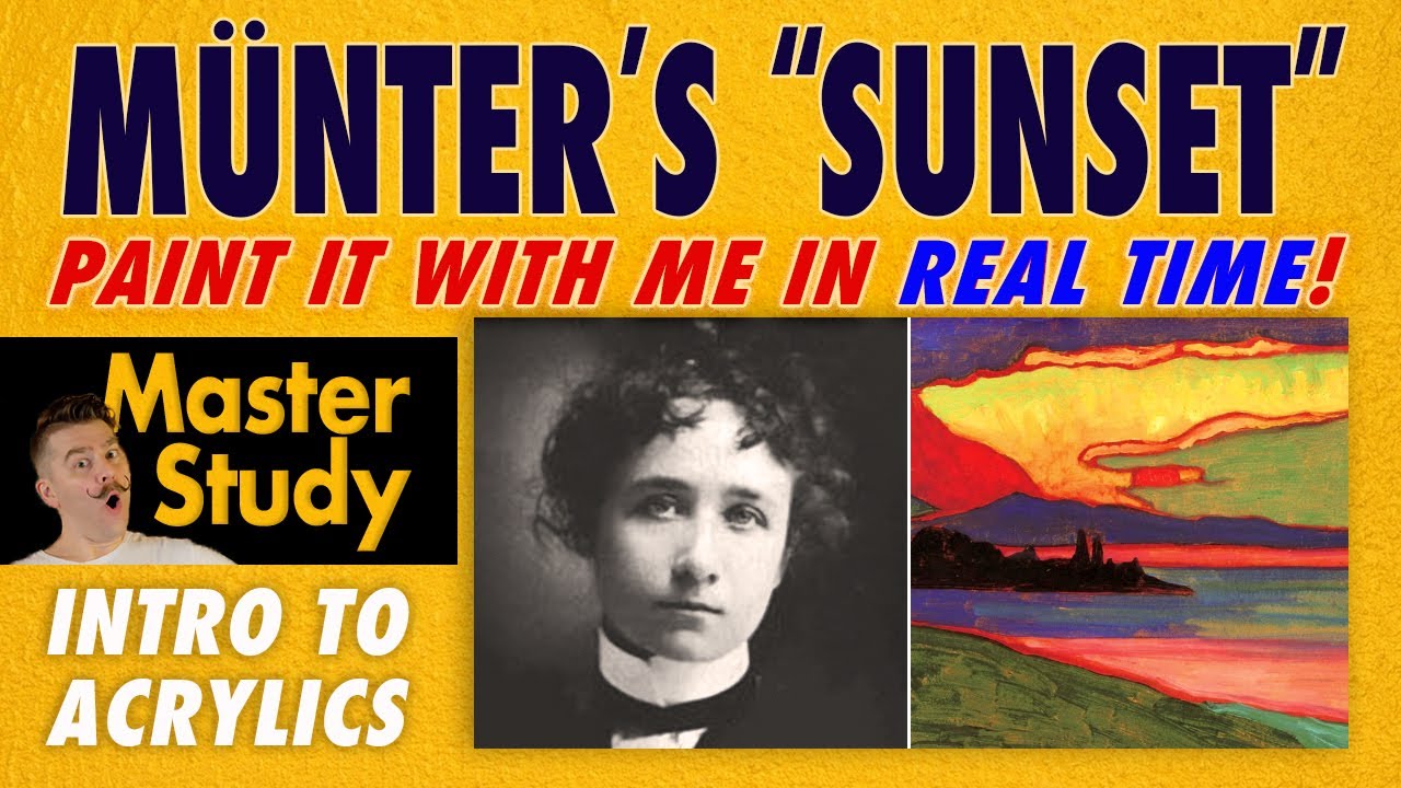 Paint Gabriele Münter's "Sunset over Staffelsee" (1908)! Master Study – Easy Intro Acrylic Painting