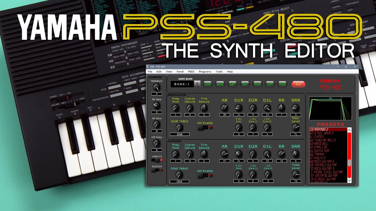 Yamaha PSS-480 - Part 3: The Synth Editor