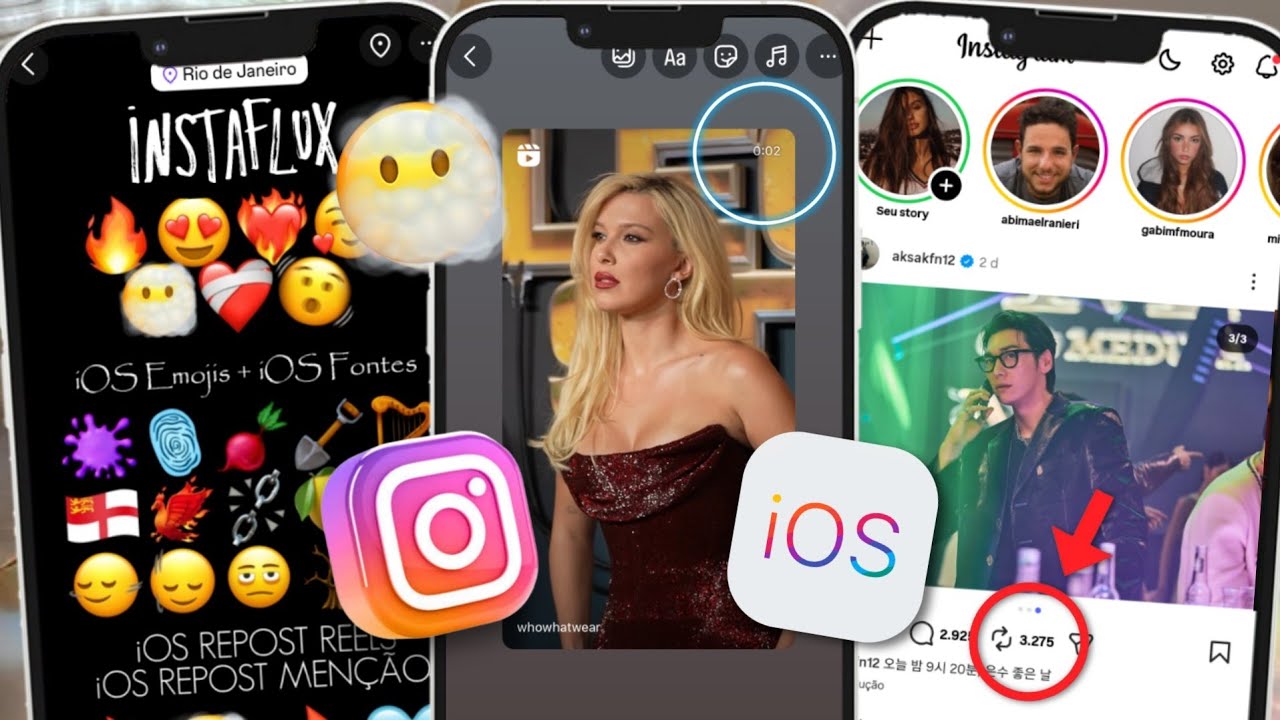 INSTAFLUX IOS ATUALIZADO 2025 INSTAGRAM estilo IPHONE 🎉 EMOJIS IOS + REPOST REELS IOS + NOVO REPOST