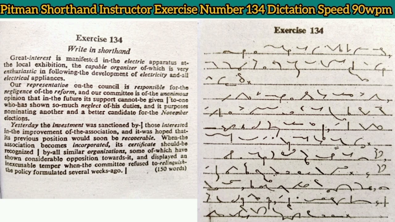 Exercise Number 134 | Pitman Shorthand Instructor And Key | Dictation Speed 90wpm