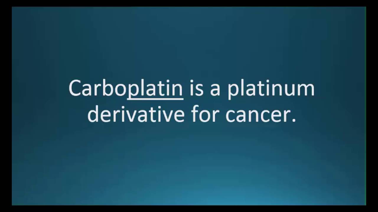 How to pronounce carboplatin (Paraplatin) (Memorizing Pharmacology Video Flashcard)