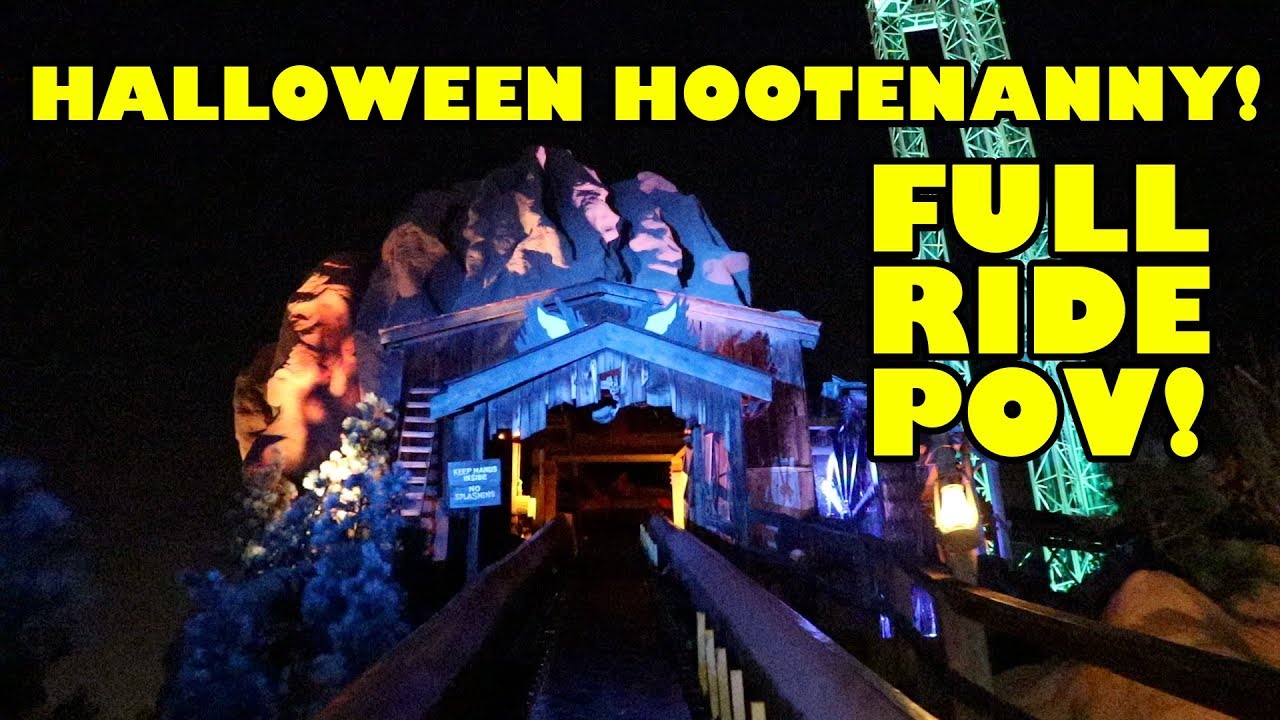 Halloween Hootenanny Haunted Log Ride Complete Attraction POV Knotts Berry Farm Scary Farm