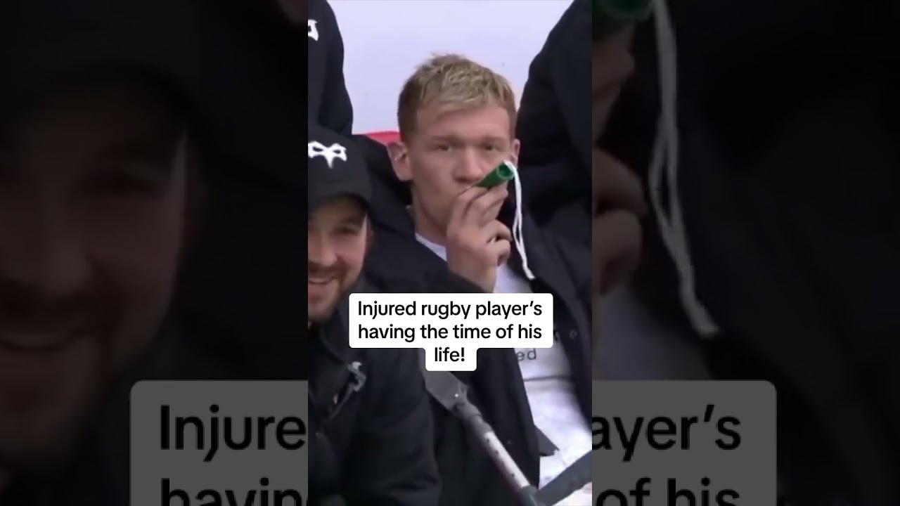 Injured Rugby Player's Having the Time of his Life!