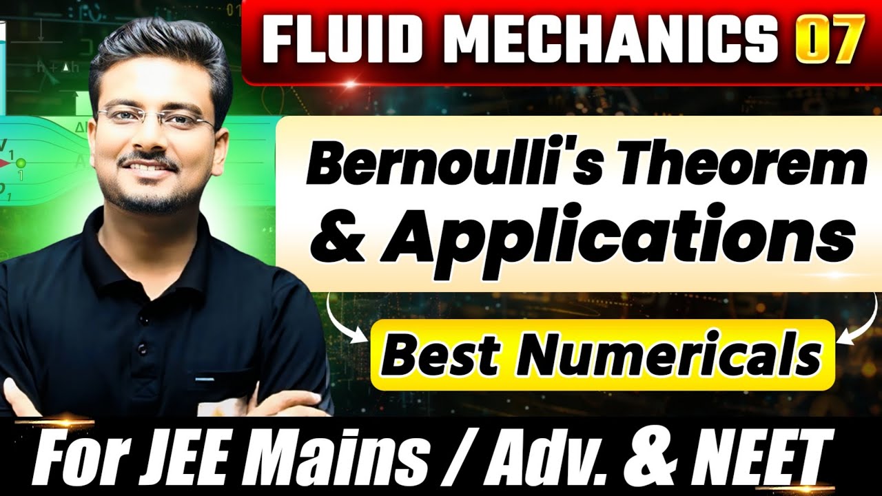 Bernoulli's Theorem JEE Mains | Fluid Mechanics Complete Playlist | Numericals JEE | NEET #jee #neet