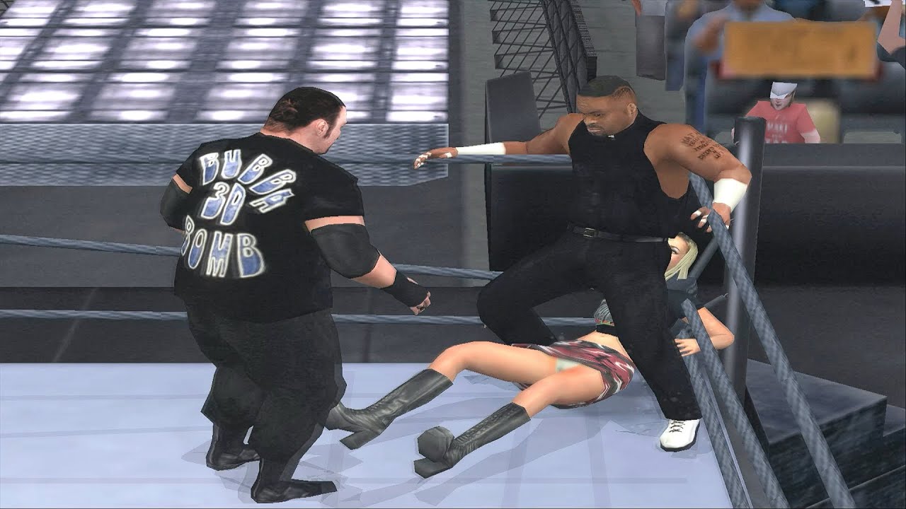 Dudley Boyz vs. Stacy Keibler | No Way Out | Handicap | No Rules | Mixed Wrestling | WWE SD! SYM