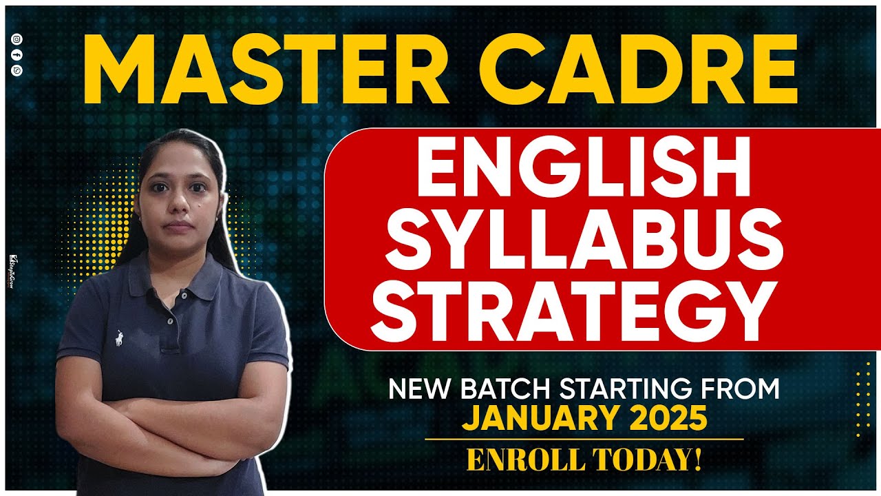 Master Cadre English Syllabus Strategy | New Batch January 2025 | DD Academy Bhikhi