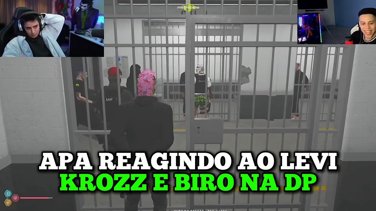APA REAGINDO AO LEVI KROOZZ E BIRO TILTANDO OS POLÍCIAS NA DP E CORINGA FECHANDO A LIVE COM A PIADA