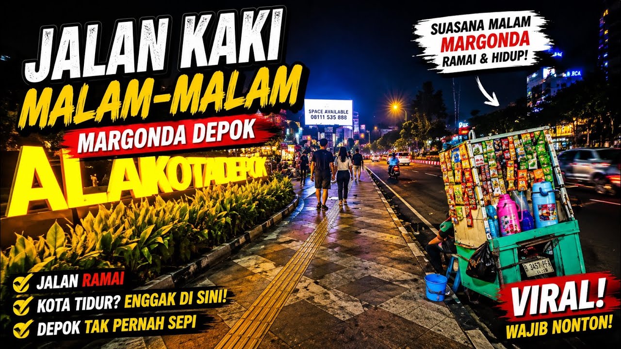 Walking Tour Depok jalan kaki di Margonda Depok |4K