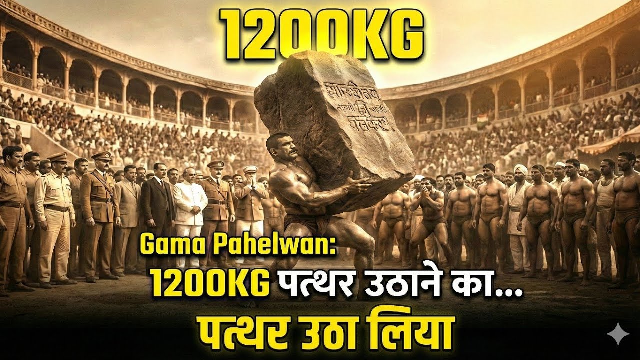 1200 KG Stone Lifted? | Real Power of The Great Gama Pahelwan | #muslimwrestler