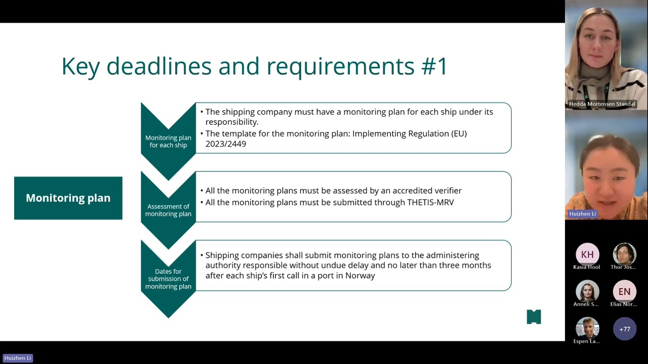 Webinar for new MRV Maritime Regulation ships