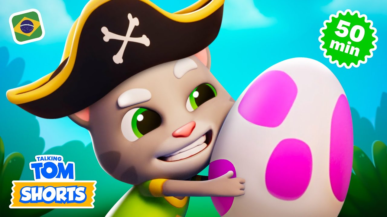 Piratas, Dinossauros e MUITO MAIS! 🏴‍☠️🦕 Coletânea de Talking Tom Curtas: Corridas Épicas