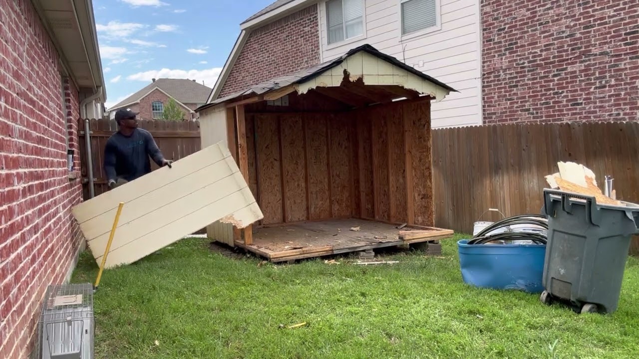 Shed demolition in Lewisville, Texas!!