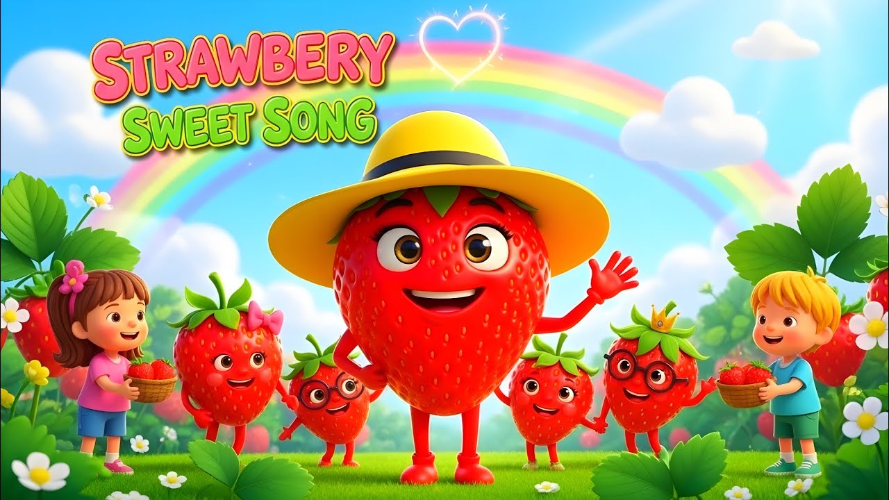 Sweet Strawberry Song - Fun Fruit Song for Kids - Nursery Rhymes with action