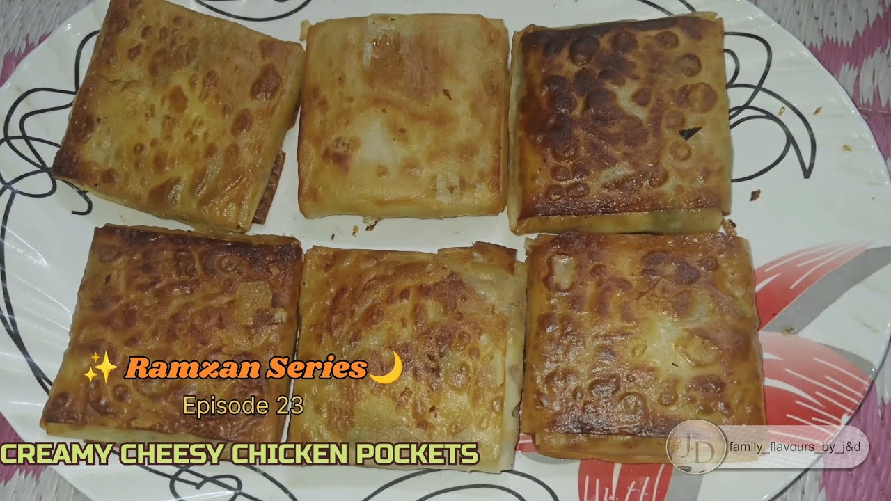 Quick Creamy Cheesy Chicken Pockets|perfect for iftar