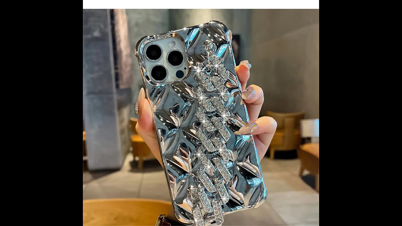 Luxury Korean Plating Rhombus Glitter Bracelet Chain Case for iPhone 11