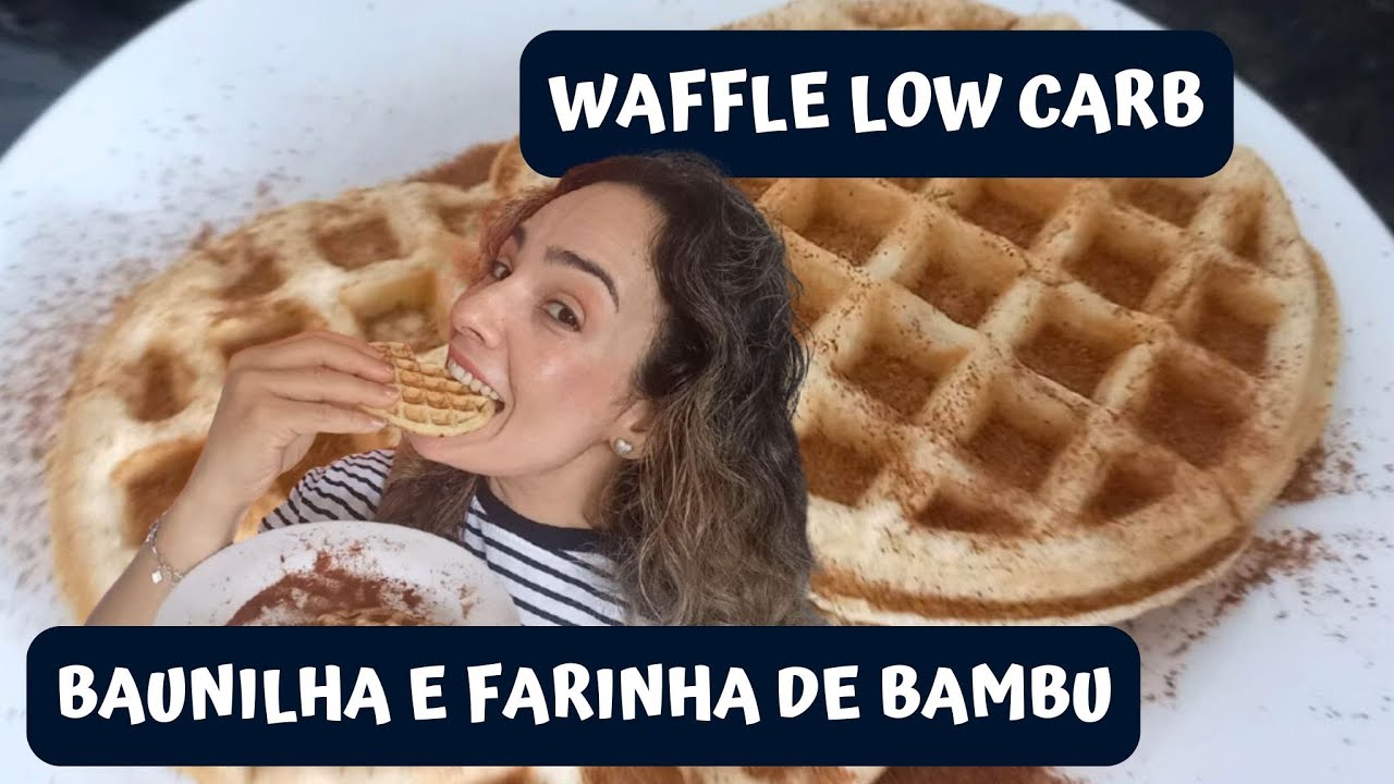 Waffle Low Carb De Baunilha Feito Com Fibra De Bambu