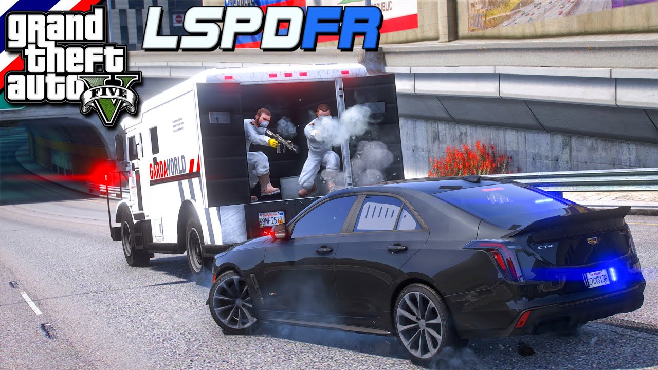 GTA V - LSPDFR มาเป็นตำรวจในเกม GTA V SWAT หน่วยสวาทยิงกล่ม โจรปล้นรถขนเงินธนาคาร #282