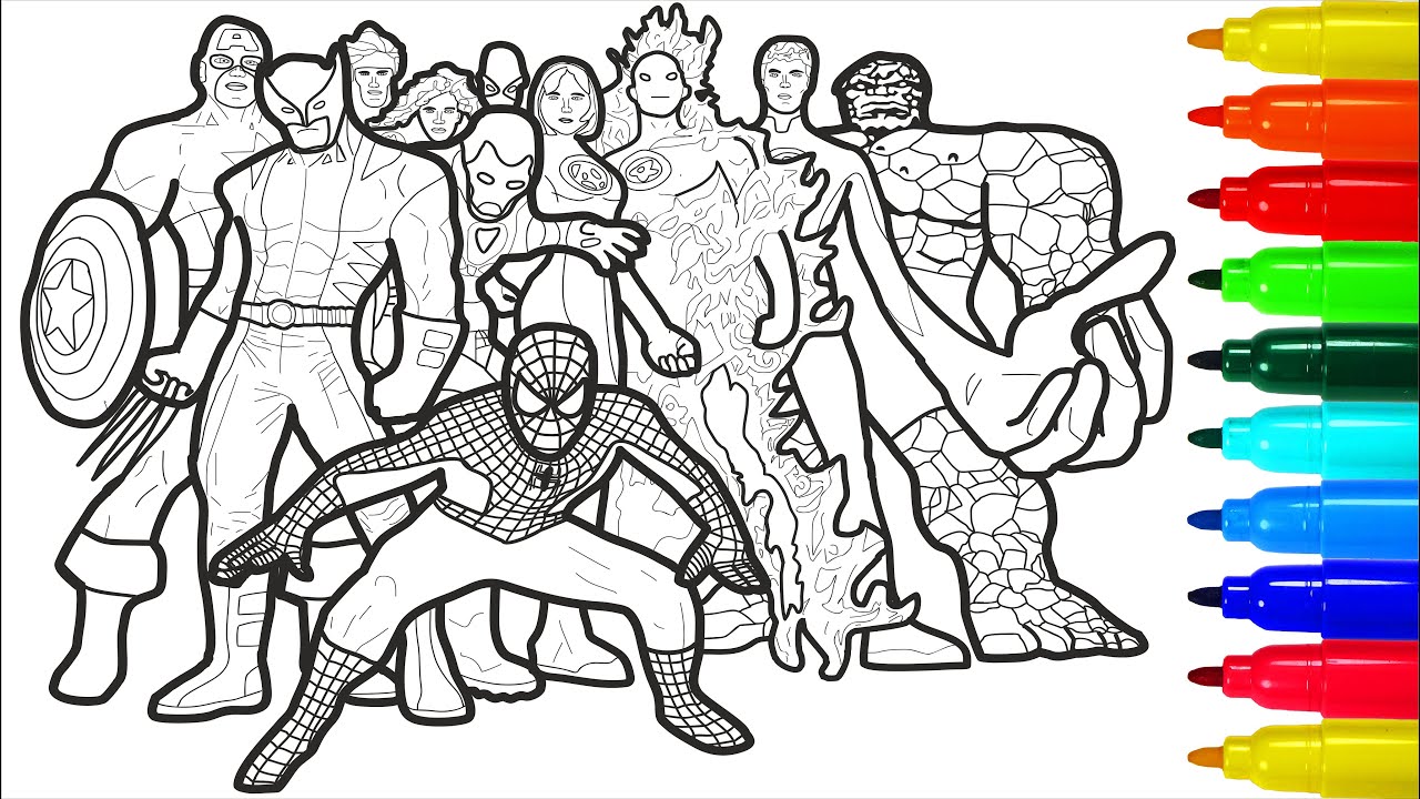 The Marvel meeting before Christmas Coloring pages