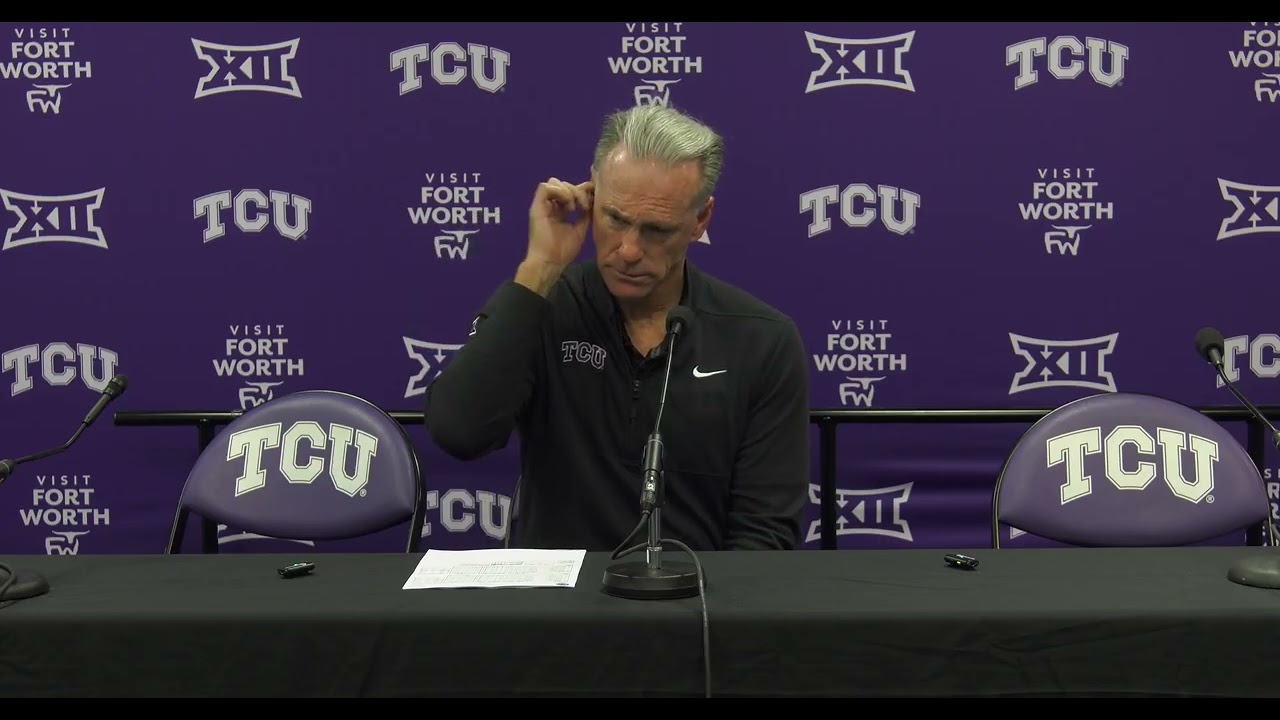 TCU head coach Jamie Dixon and players react to 79-70 loss to #10 Houston