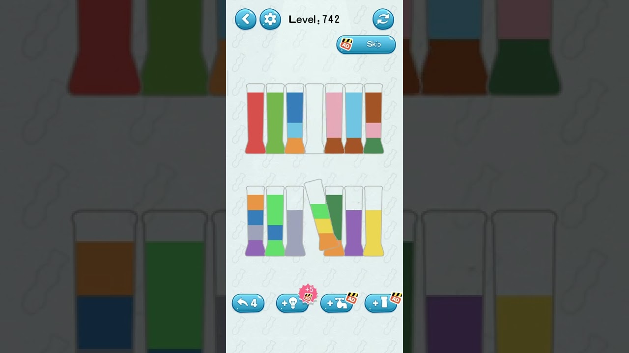 water sort puzzle game level 742 Numpuz android ios games funny gaming