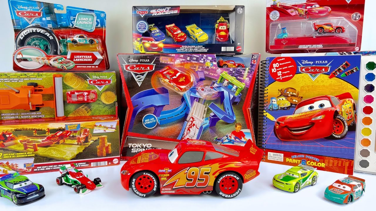 Disney Pixar Cars Unboxing Review | Hardcore Spinout Double Race Track | Glow in the Dark Super Race