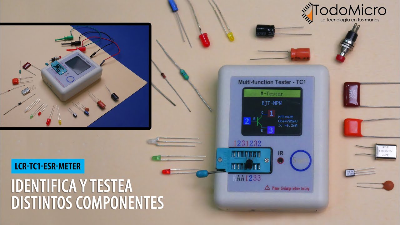 Tester multifunci&oacute;n TC1 para identificar y diagnosticar componentes electr&oacute;nicos