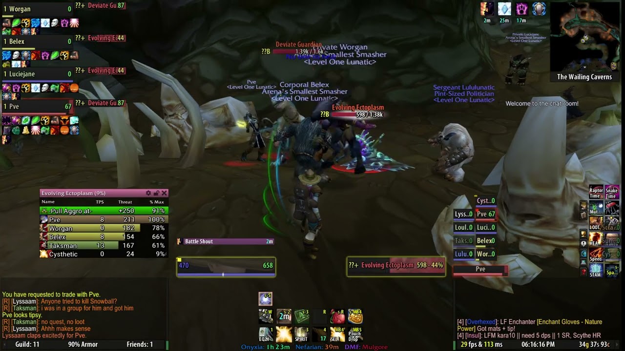Level One Lunatic Wailing Caverns, Deadmines, Ragefire Chasm 12/8/25