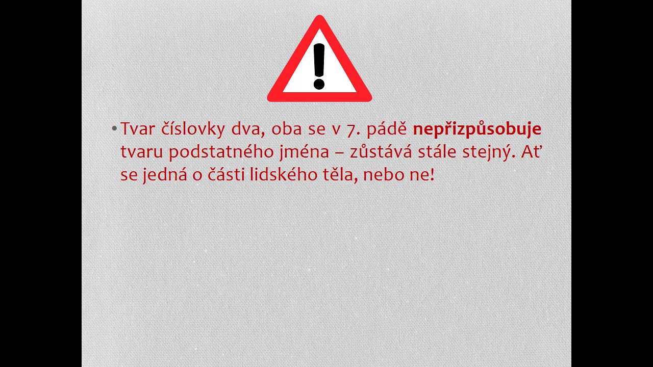 Číslovky dva, oba, tři, čtyři + párové části lidského těla
