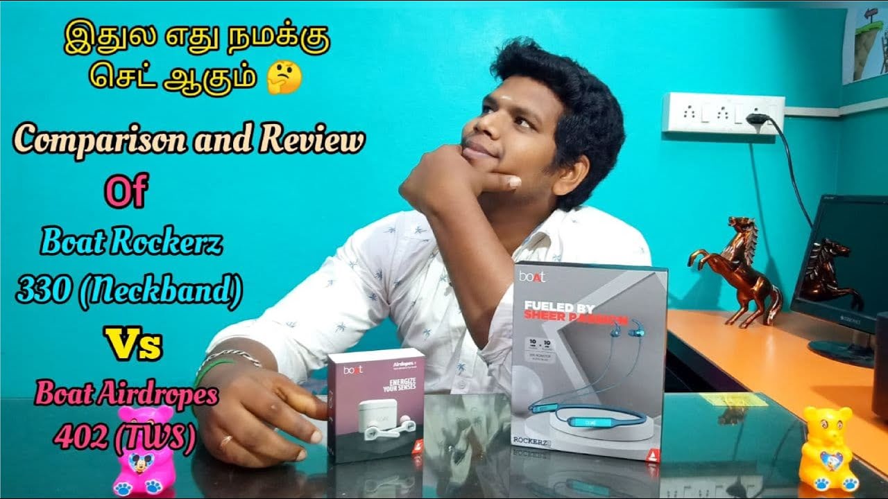 இதுல எது நமக்கு செட் ஆகும் 🤔 |Comparison of Boat Rockerz 330 (Neckband) Vs Boat Airdopes 402 (TWS)🎧.