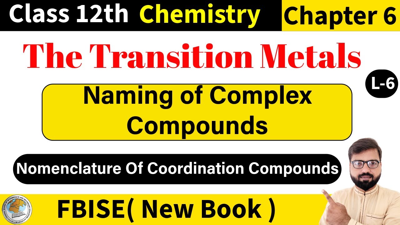 FBISE Chemistry Class 12 New Book | Nomenclature of Coordination Compounds | Naming Complex Compound