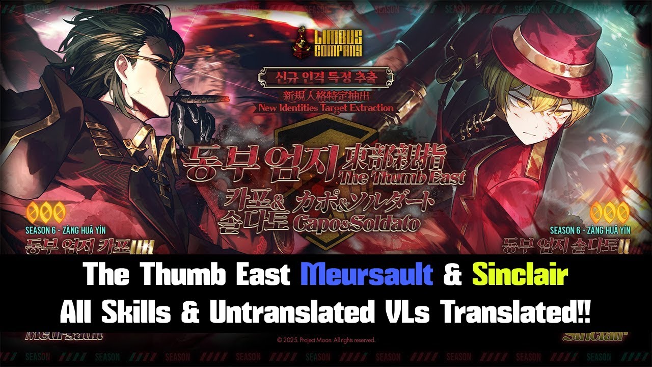 The Thumb East Meursault & Sinclair All Skills & Untranslated Voicelines Translated to English!!