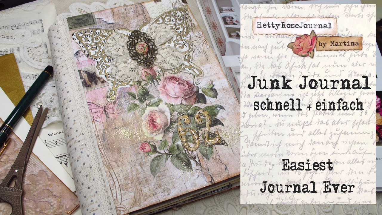 Junk Journal schnell + einfach - deutsch - Flip Through Upcycling-Tagebuch super easy