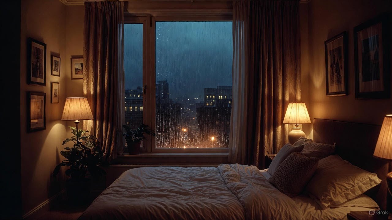 Soft Rain Outside the Window — A Warm Night Indoors