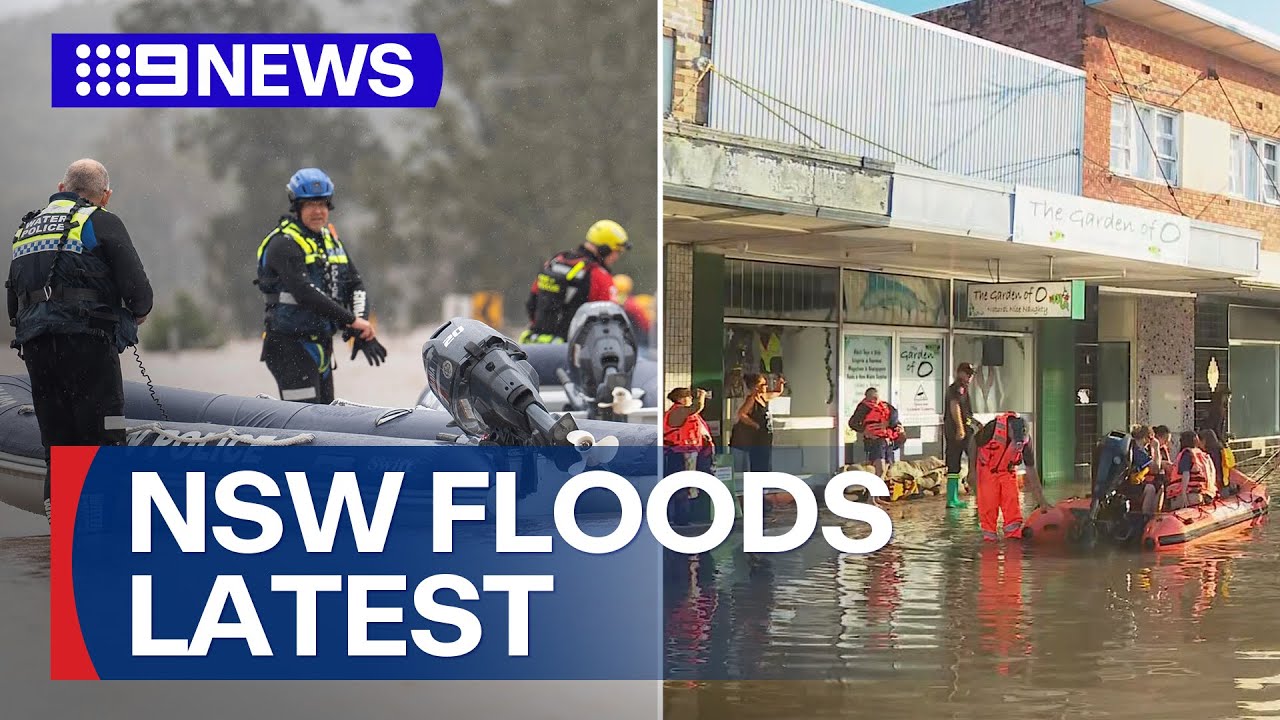 NSW FLOODING LATEST: Death toll rises to five; More than 150 warnings in place | 9 News Australia